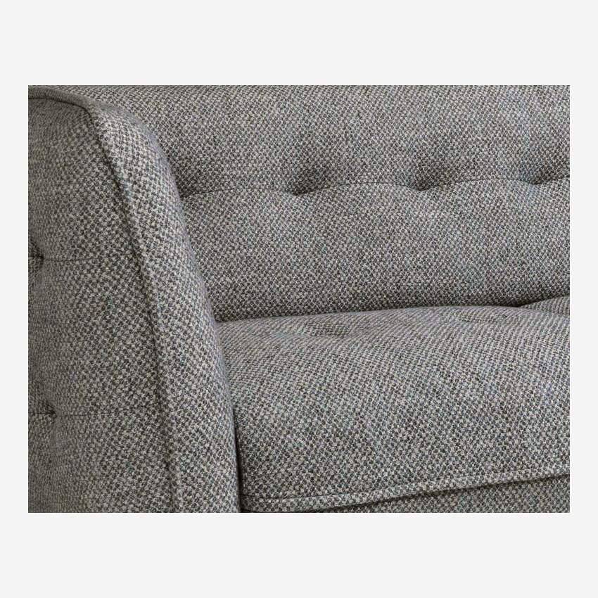 Bellagio fabric 2-seater sofa - Grey Black - Oak Legs