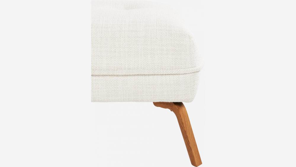 Fasoli fabric footstool - White - Oak legs