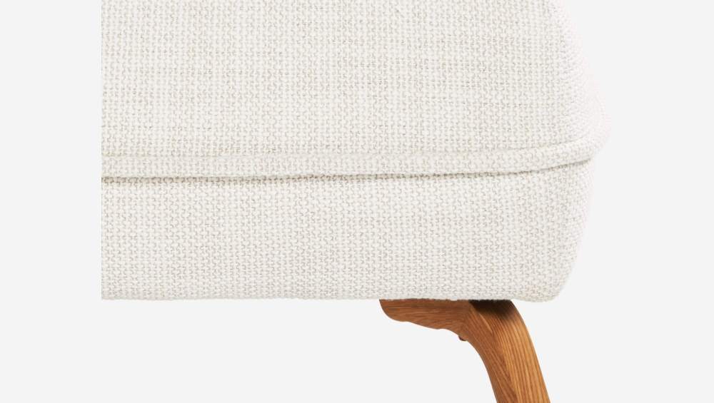 Fasoli fabric footstool - White - Oak legs