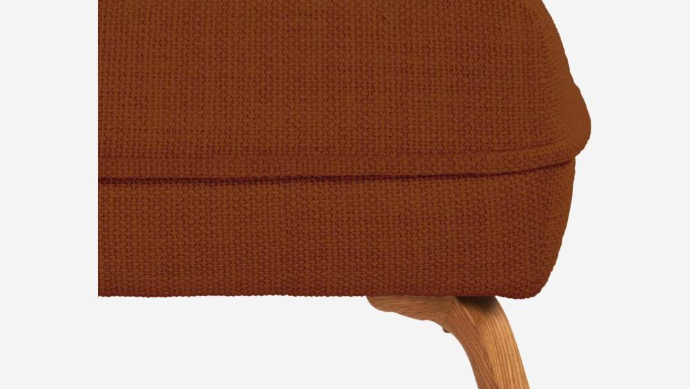 Fasoli fabric footstool - Brick red - Oak legs
