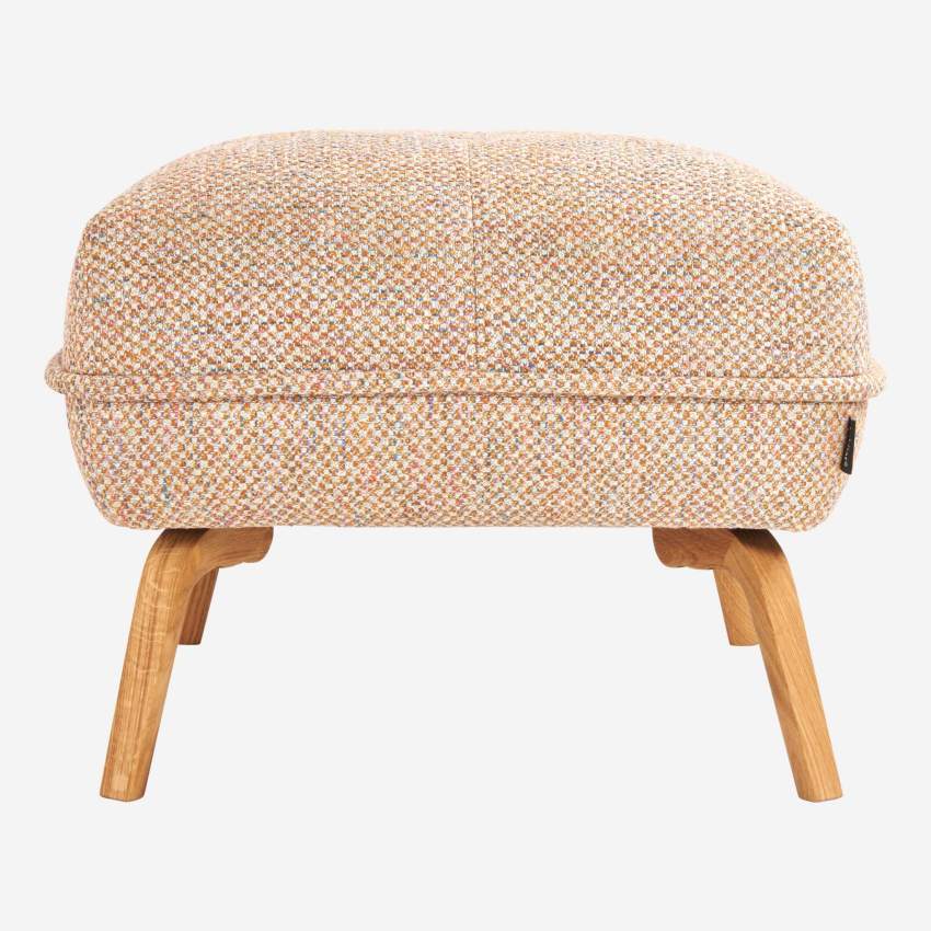 Bellagio fabric footstool - Beige Rust - Oak legs