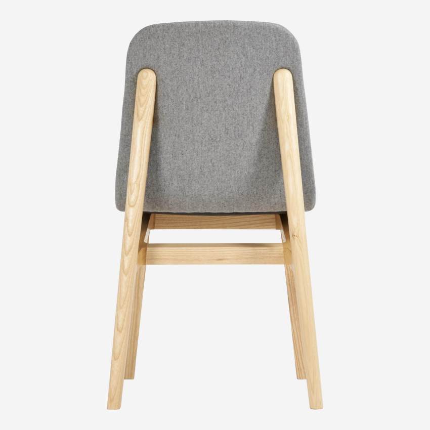 Chair made of ash tree and felt, grey