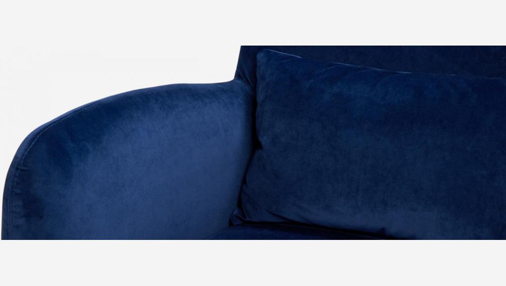 Sessel aus Samt, helle Füße - Marineblau