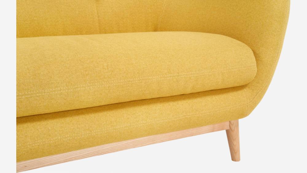 Yellow fabric 3-seater sofa - Design by Adrien Carvès