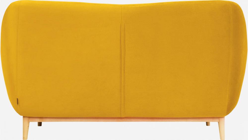 Canapé 2 places en velours jaune moutarde - Design by Adrien Carvès
