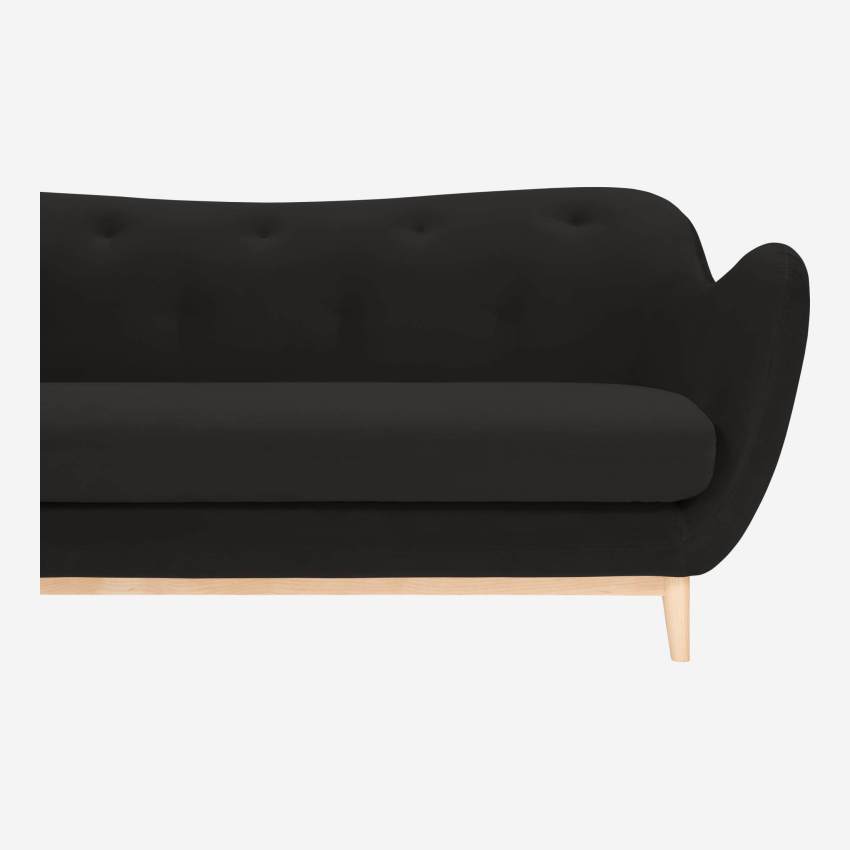 2-seater sofa in grey velvet - Design by Adrien Carvès