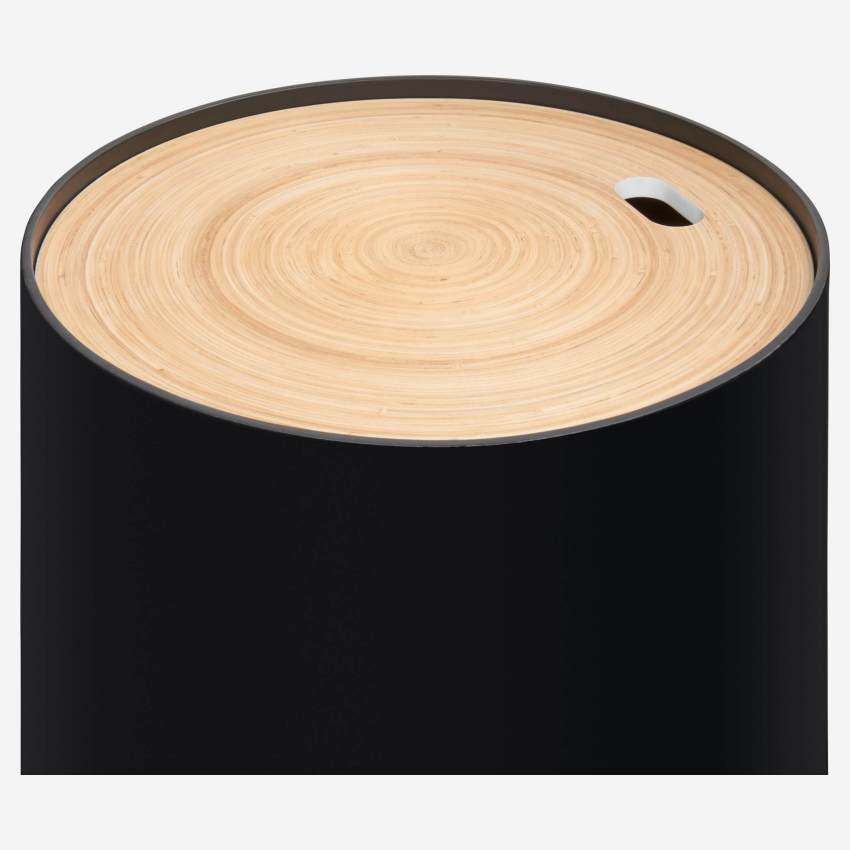 Beistelltisch aus lackiertem Holz und Bambus – 40 – Schwarz
