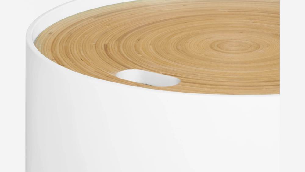 48cm white side table