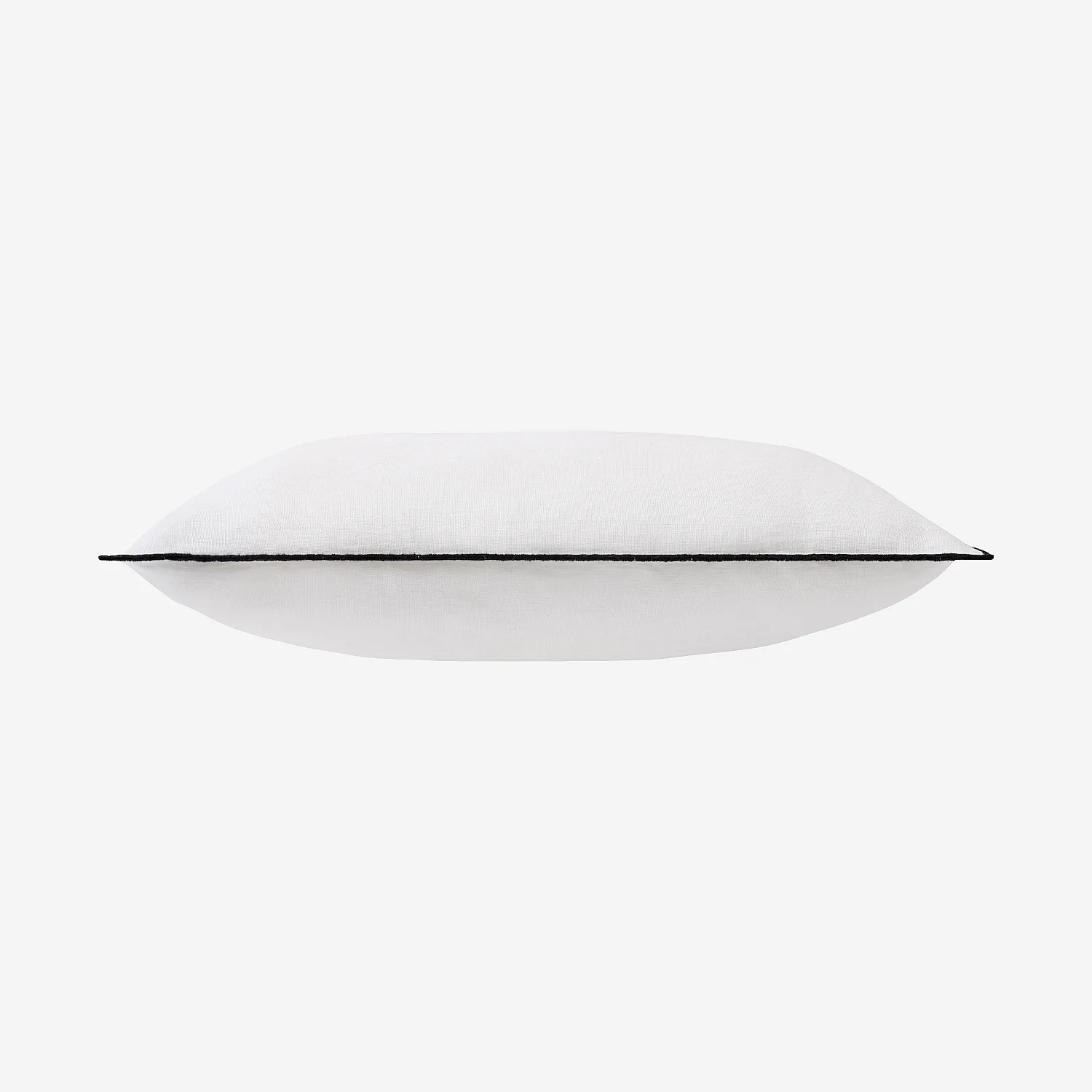 Coussin en lin à bourdon noir - 45 x 45 cm - Blanc - 7