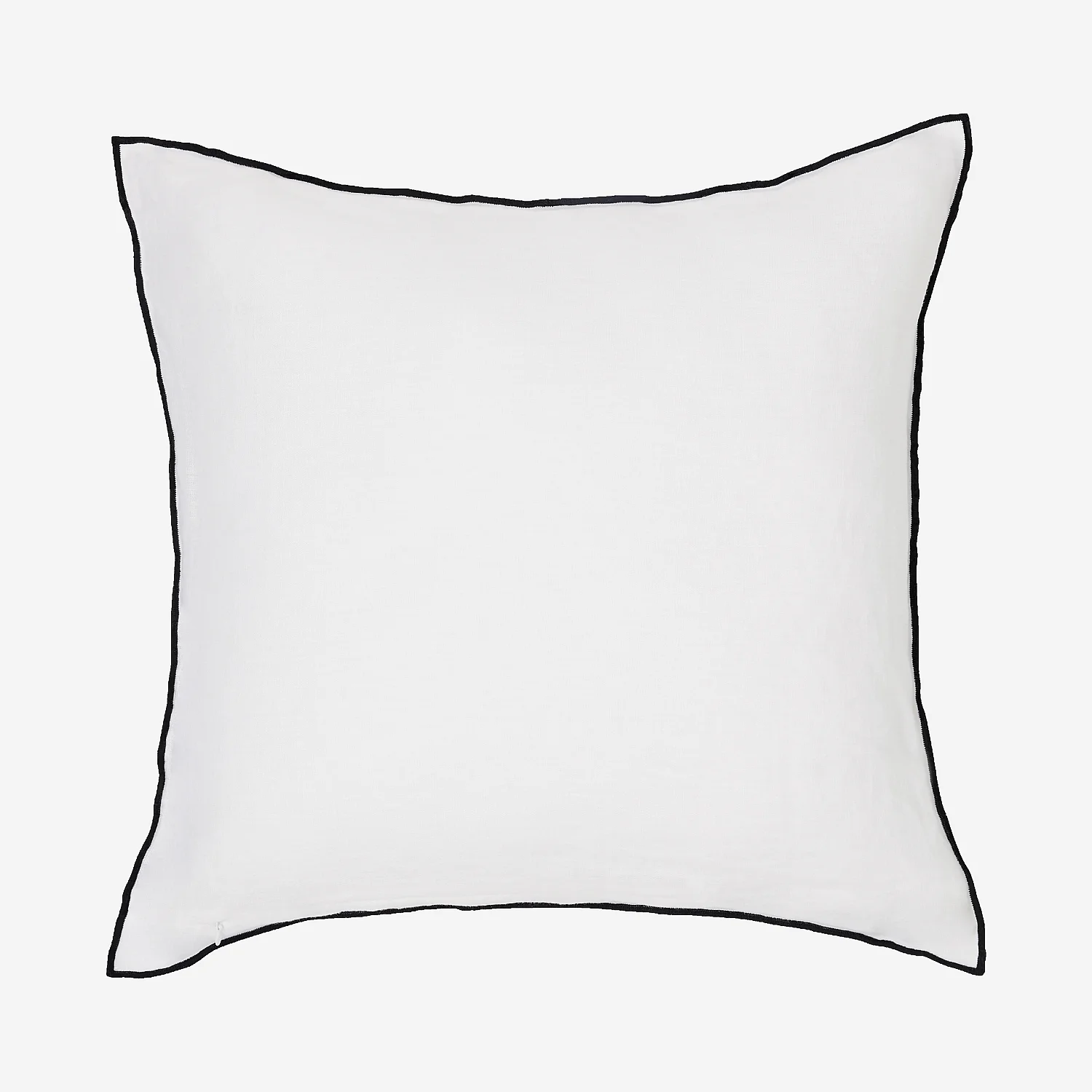 Coussin en lin à bourdon noir - 45 x 45 cm - Blanc - 6