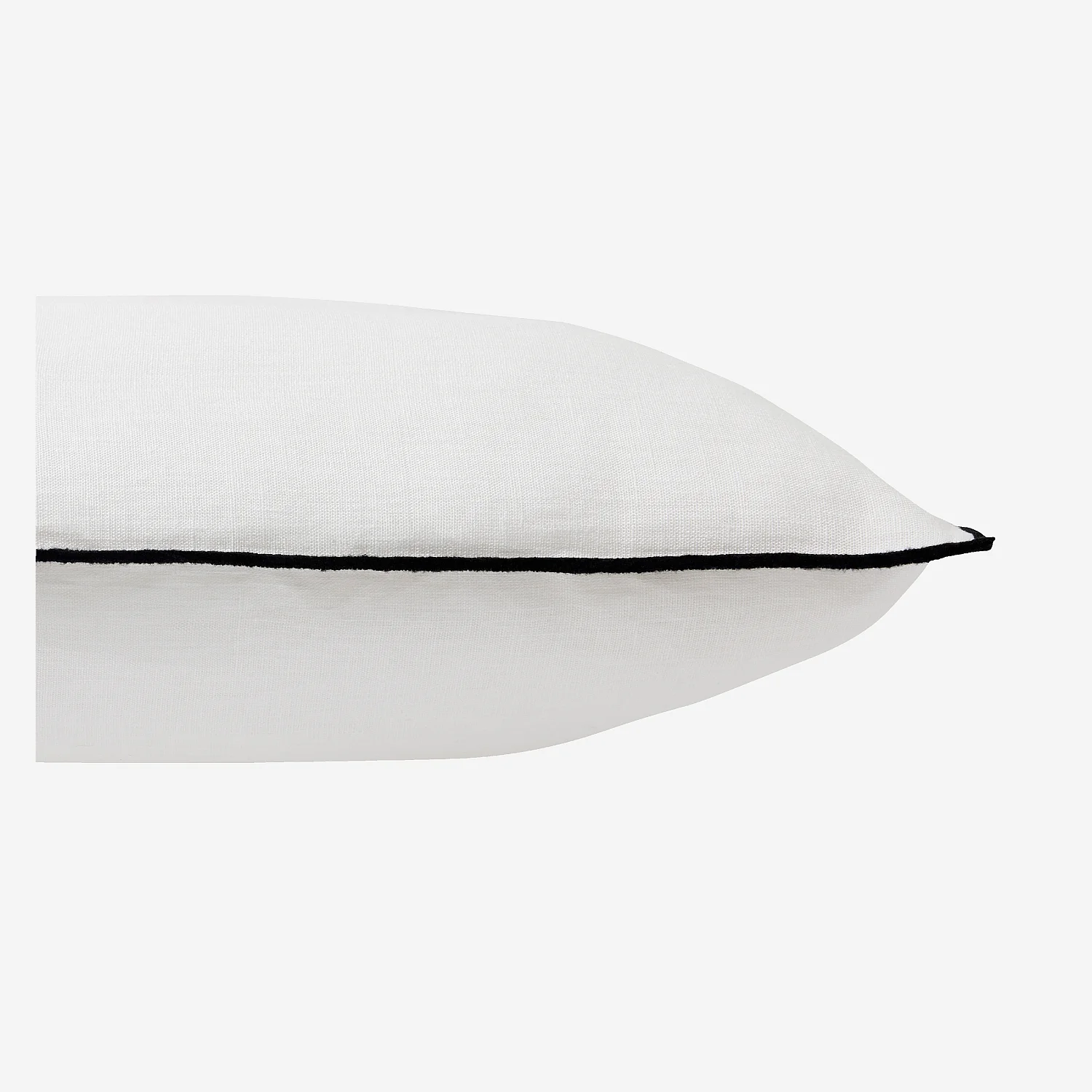 Coussin en lin à bourdon noir - 45 x 45 cm - Blanc - 5