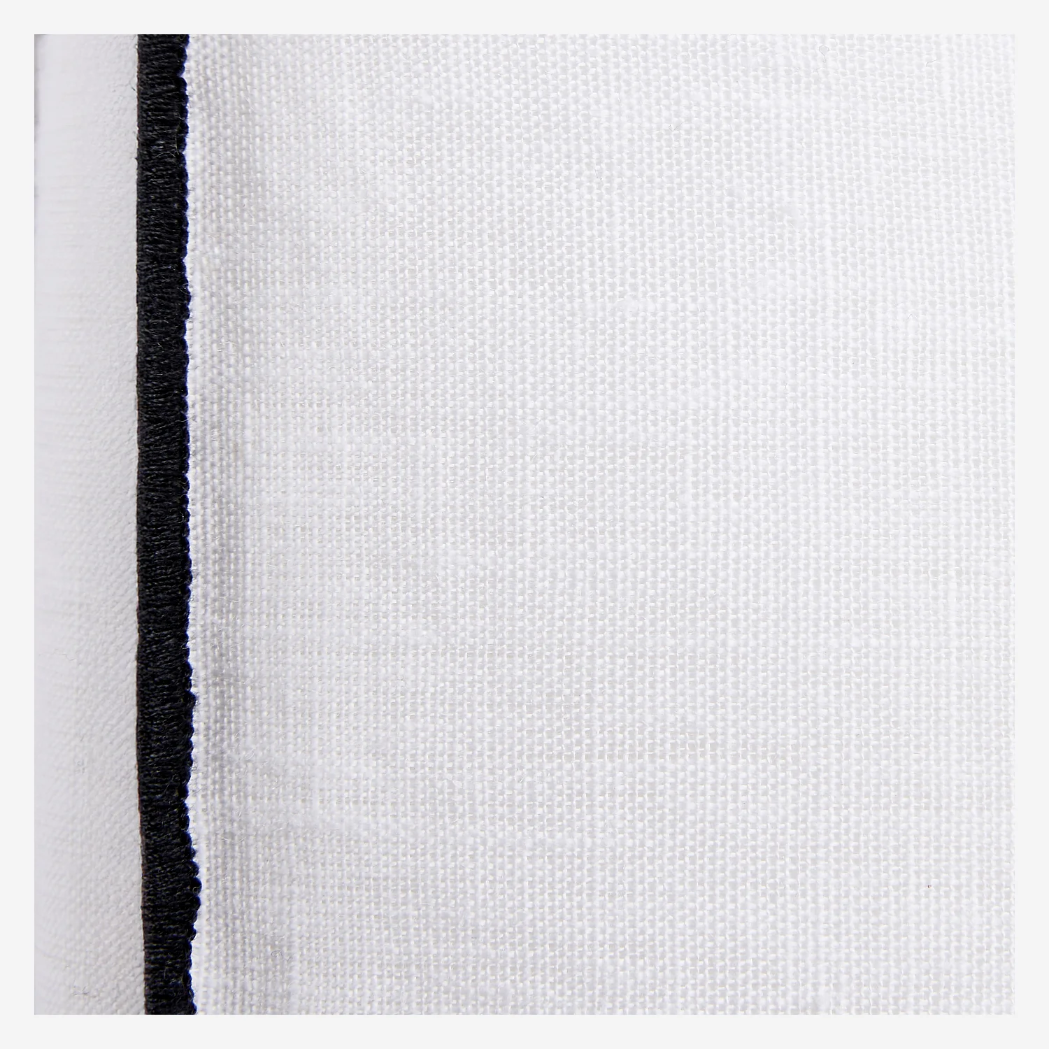Coussin en lin à bourdon noir - 45 x 45 cm - Blanc - 3