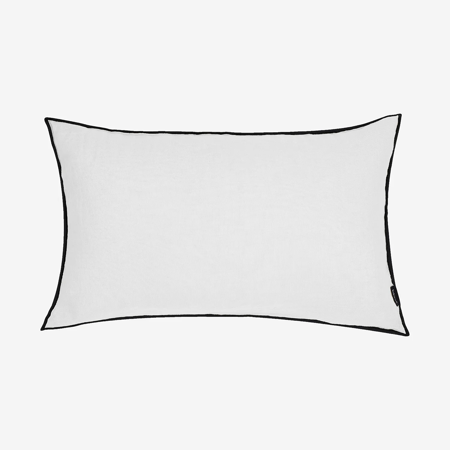 Coussin en lin à bourdon noir - 30 x 50 cm - Blanc - 2
