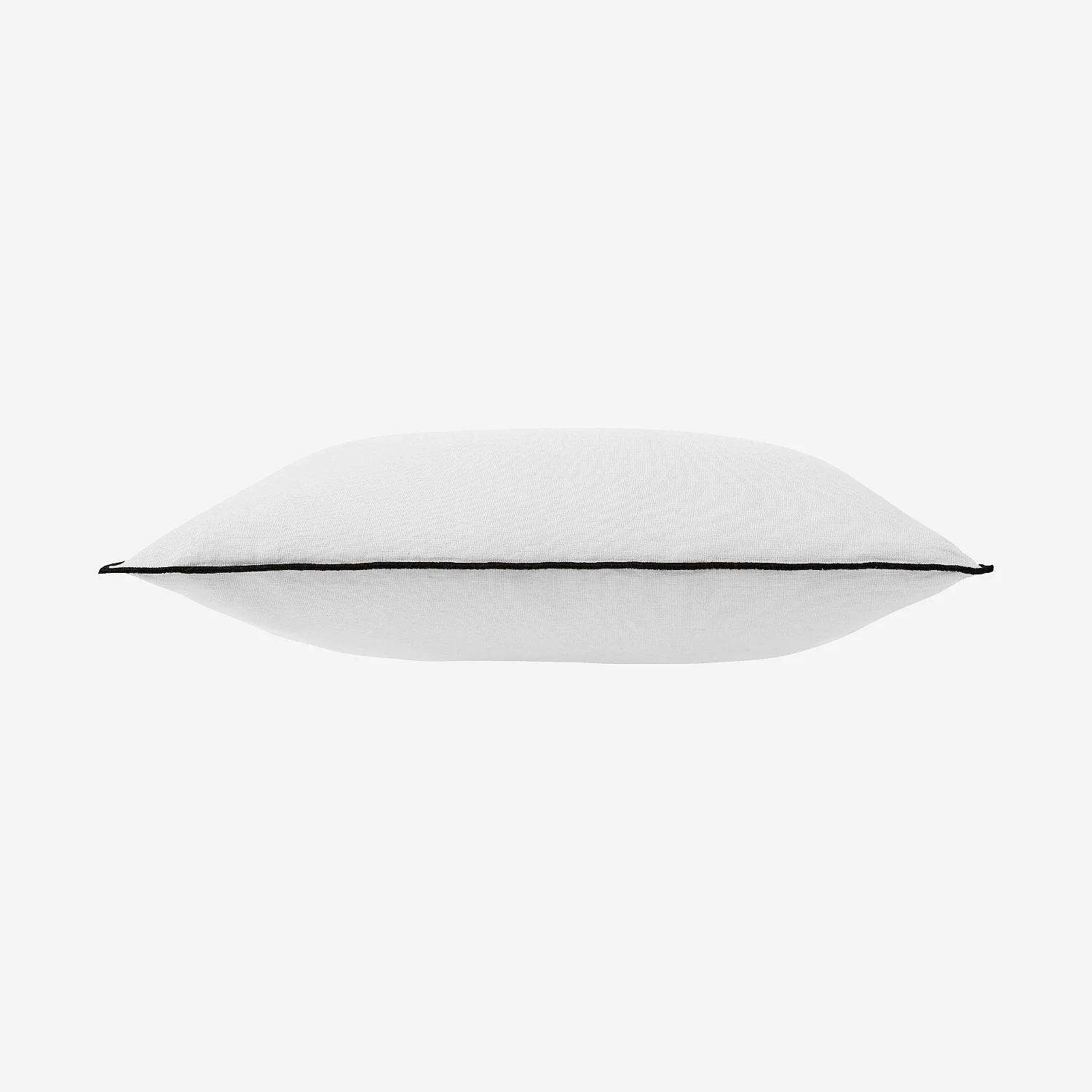 Coussin en lin à bourdon noir - 30 x 50 cm - Blanc - 9