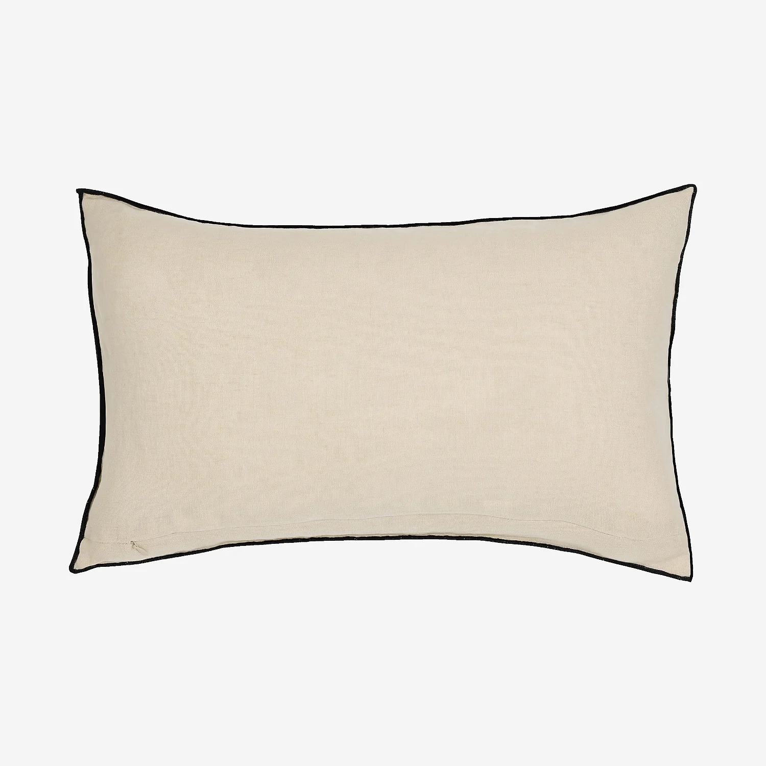 Coussin en lin à bourdon noir - 30 x 50 cm - Naturel - 6