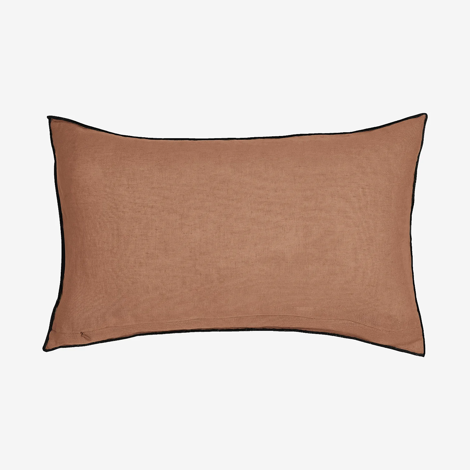 Coussin en lin à bourdon noir - 30 x 50 cm - Brun - 7