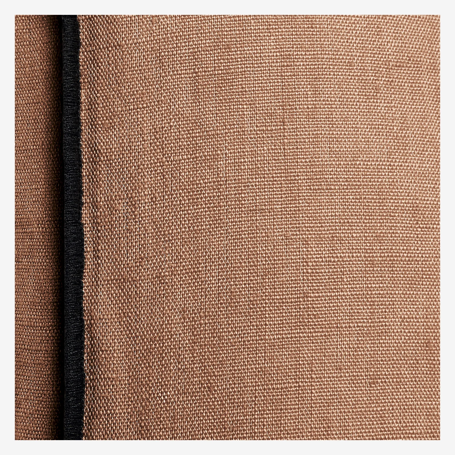 Coussin en lin à bourdon noir - 30 x 50 cm - Brun - 5