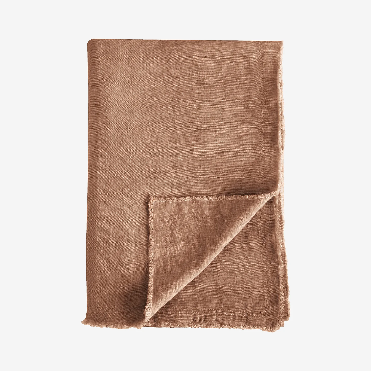 Plaid en lin - 120 x 180 cm - Brun - 2