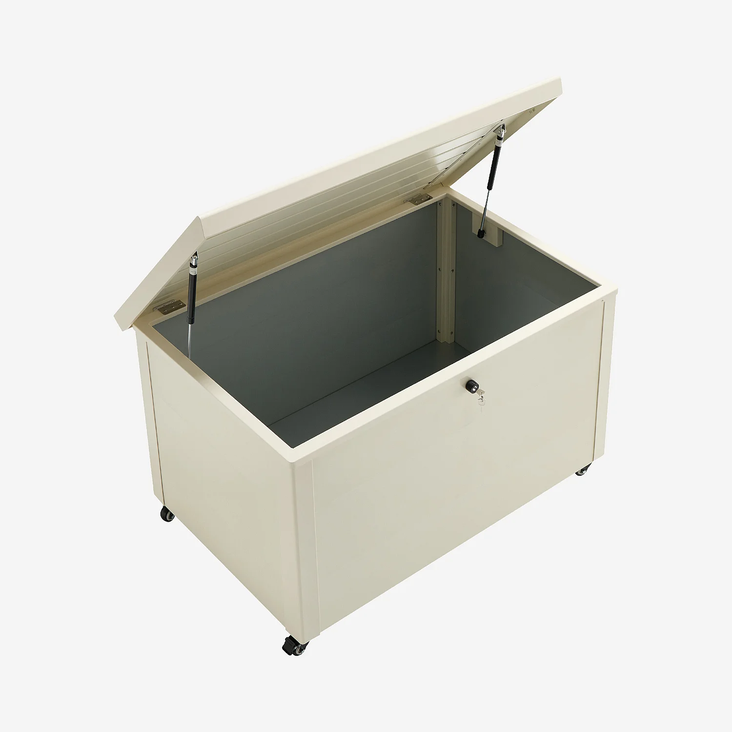 Coffre de jardin en métal 546 L - Ivoire - 7