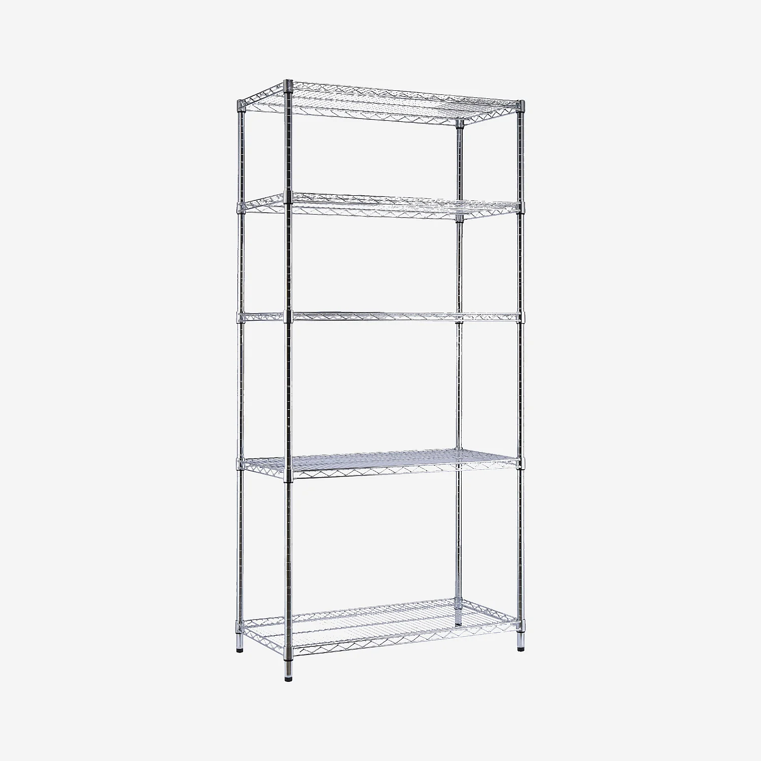 Hylle med 5 nivåer i karbonstål 90 x 200 cm – Krom - 5