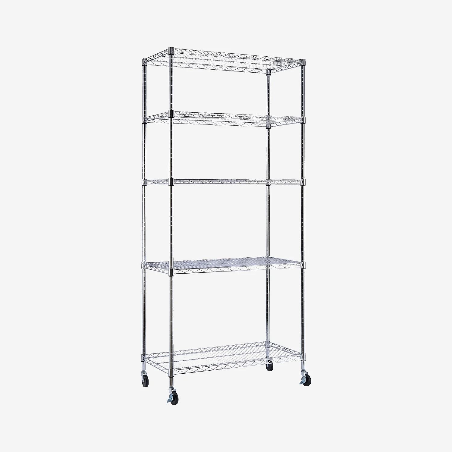 Hylle med 5 nivåer i karbonstål 90 x 200 cm – Krom - 3