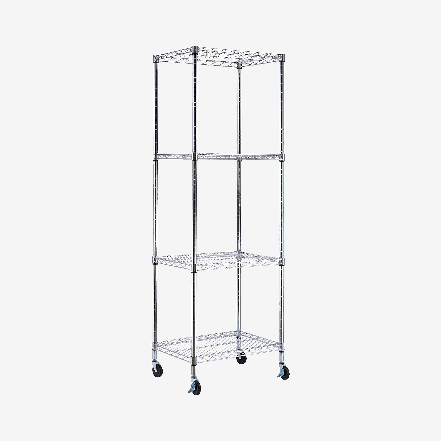 Hylle med 4 nivåer i karbonstål 61 x 183 cm – Krom - 3