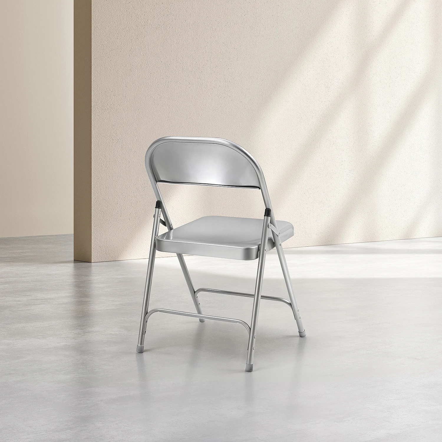 Lot de 2 chaises pliantes en acier laqué - Gris métallisé - 5