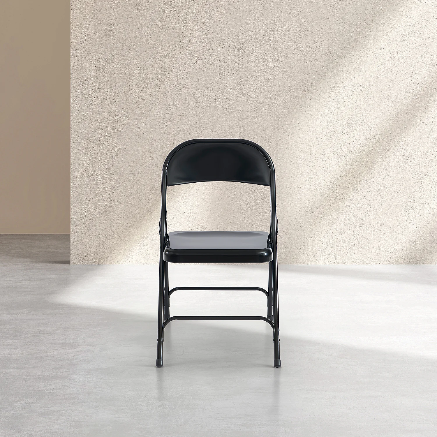 Lot de 2 chaises pliantes en acier laqué - Noir - 5