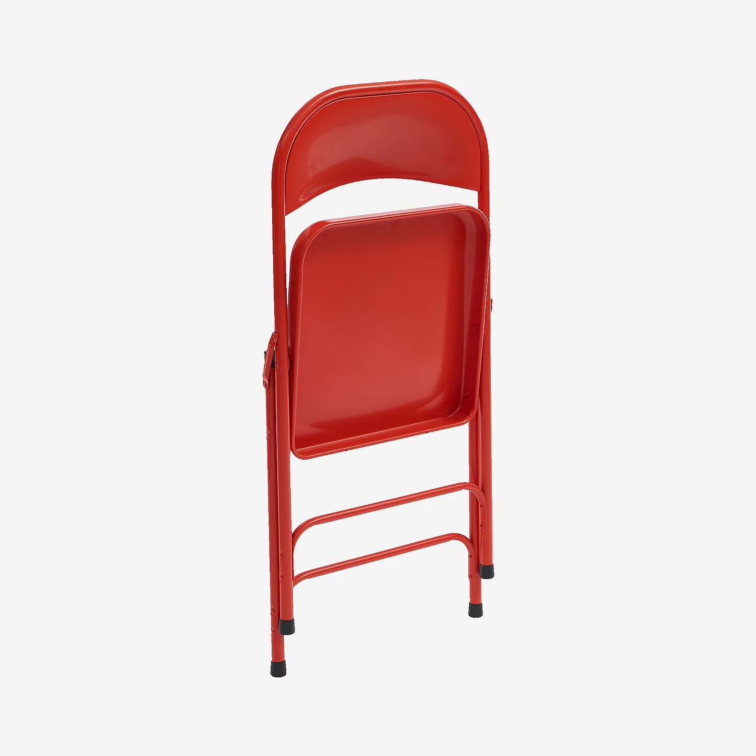 Lot de 2 chaises pliantes en acier laqué - Rouge coquelicot - 7