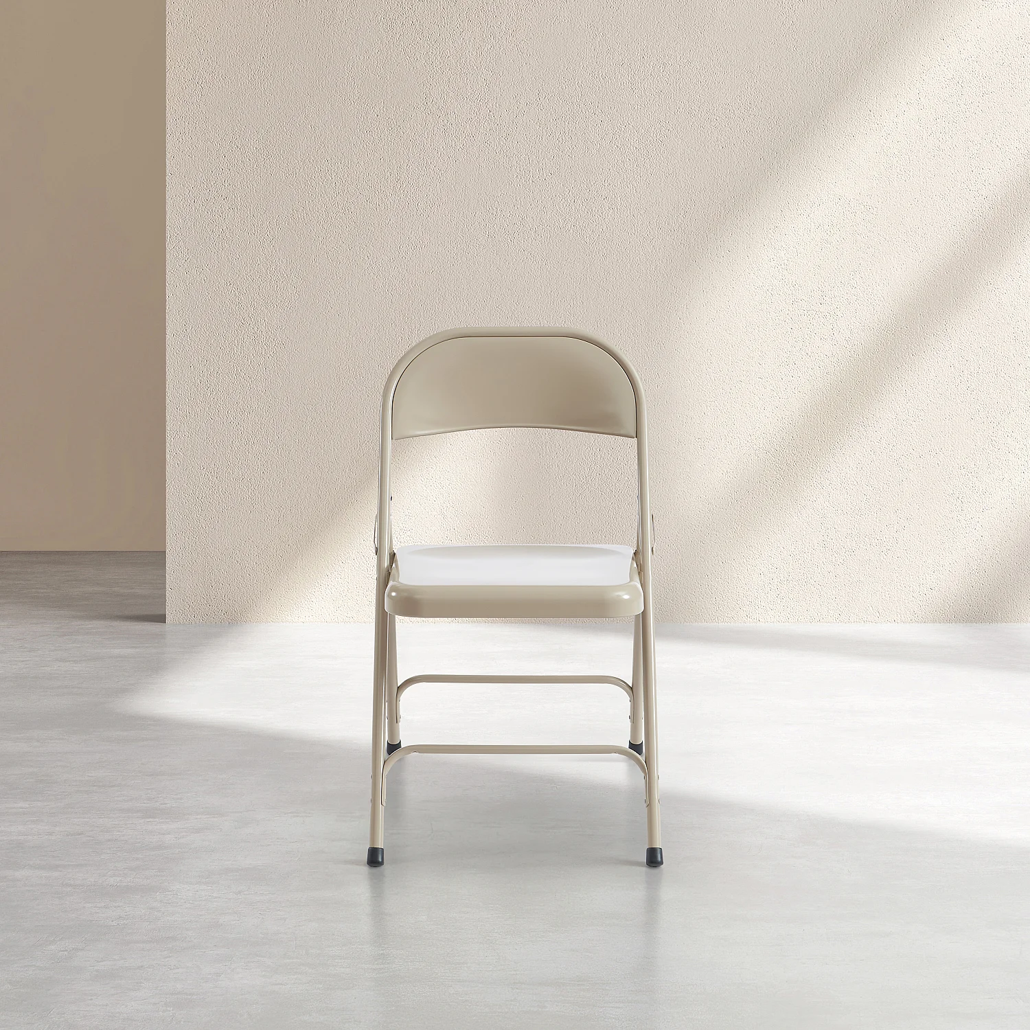 Lot de 2 chaises pliantes en acier laqué - Sable - 5