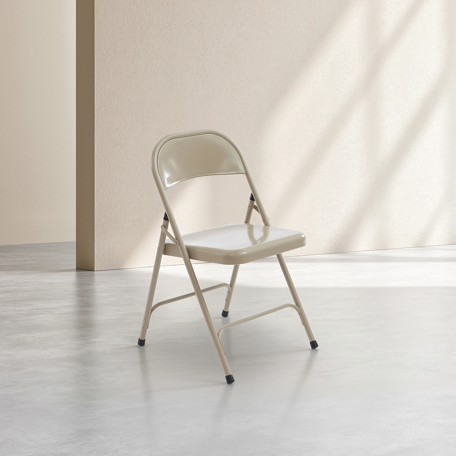 Lot de 2 chaises pliantes en acier laqué - Sable - 4