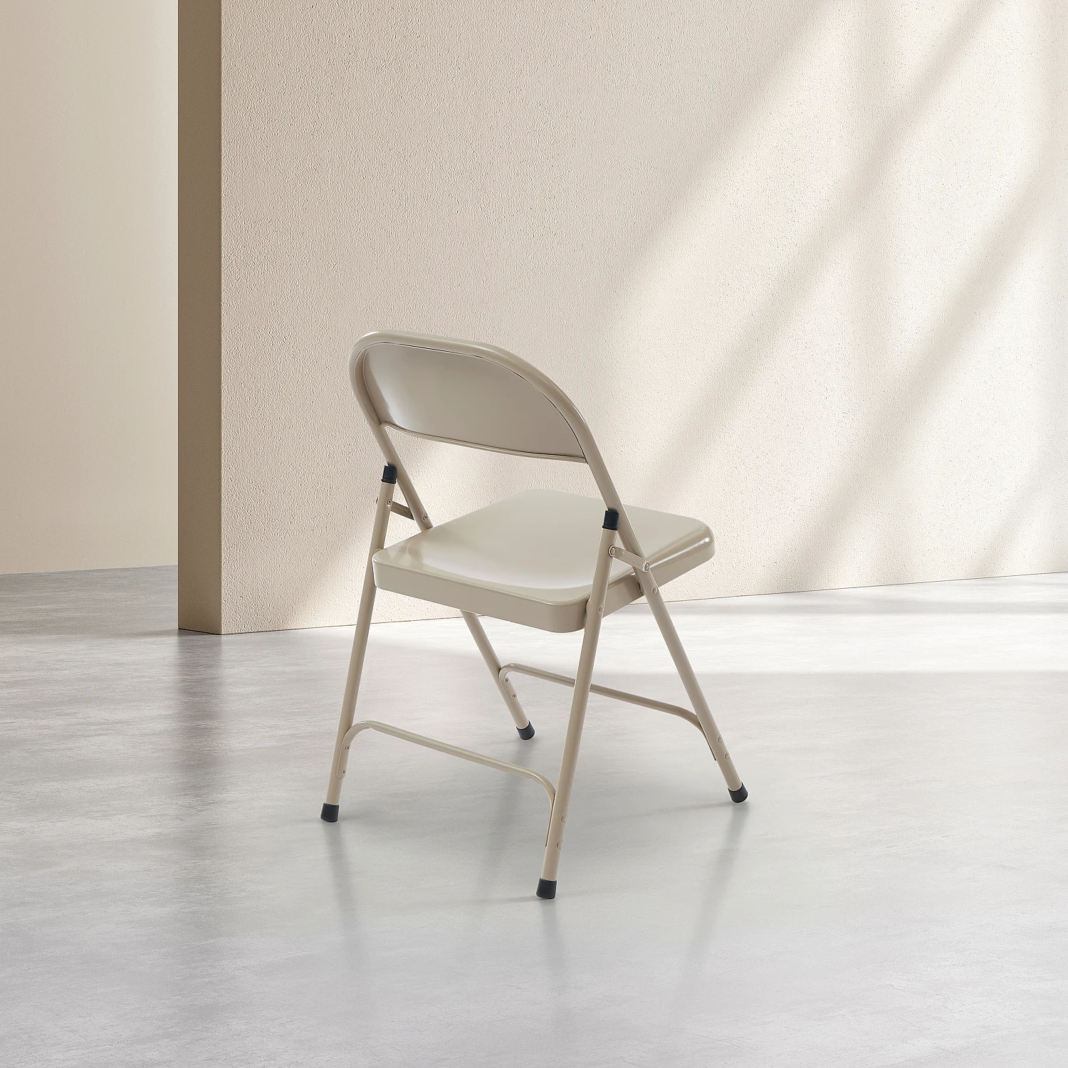 Lot de 2 chaises pliantes en acier laqué - Sable - 8