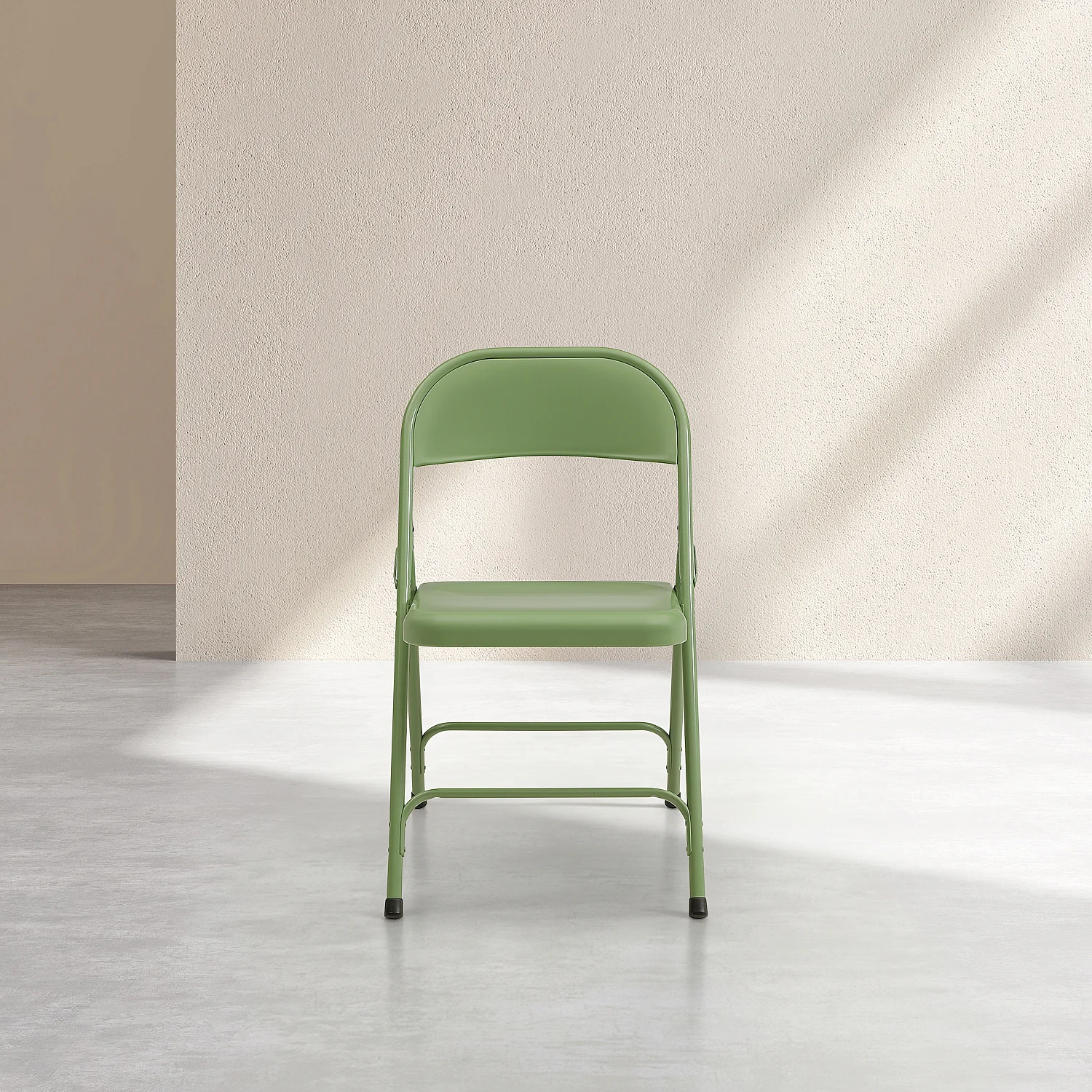 Lot de 2 chaises pliantes en acier laqué - Vert - 4