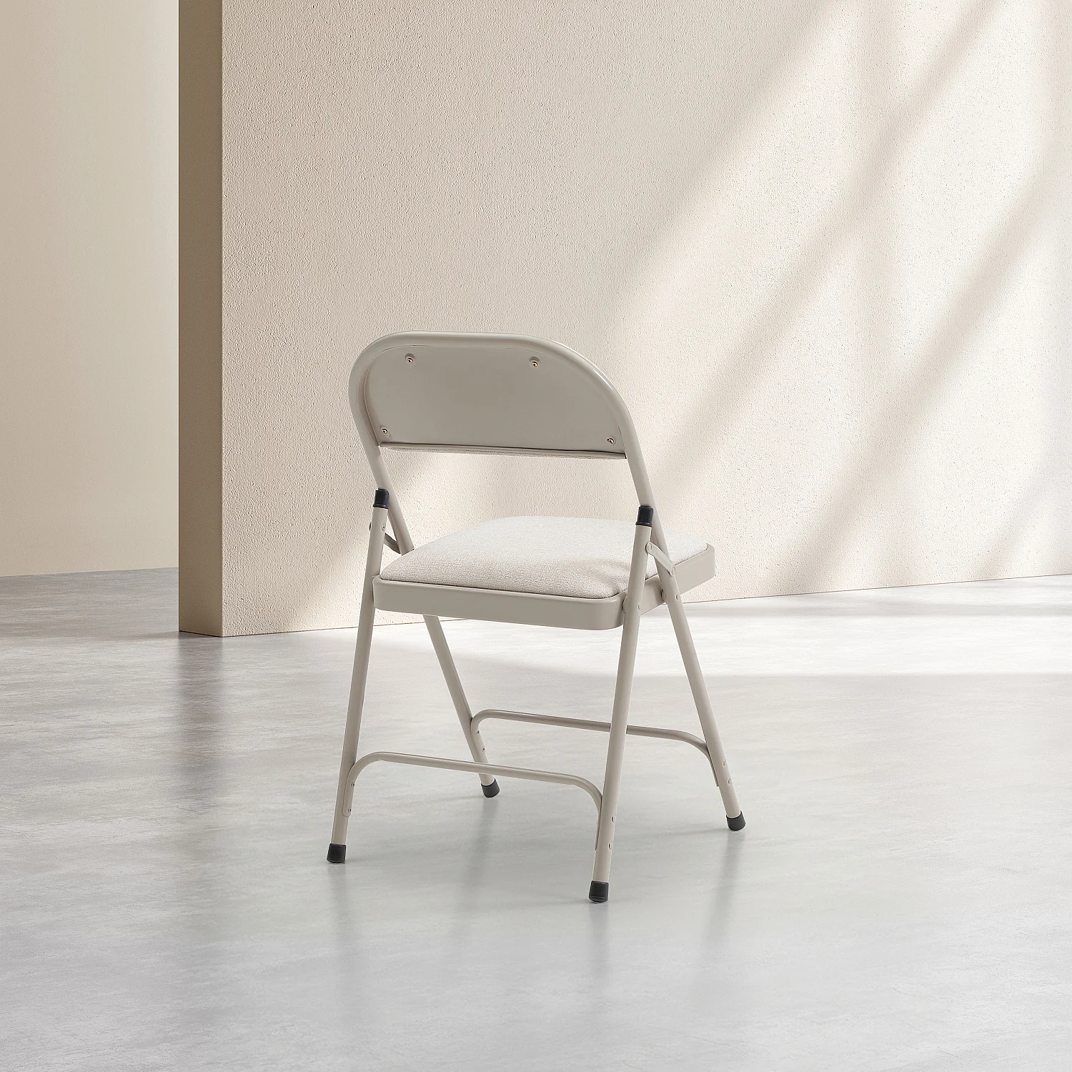 Lot de 2 chaises pliantes en acier laqué et tissu - Sable - 6