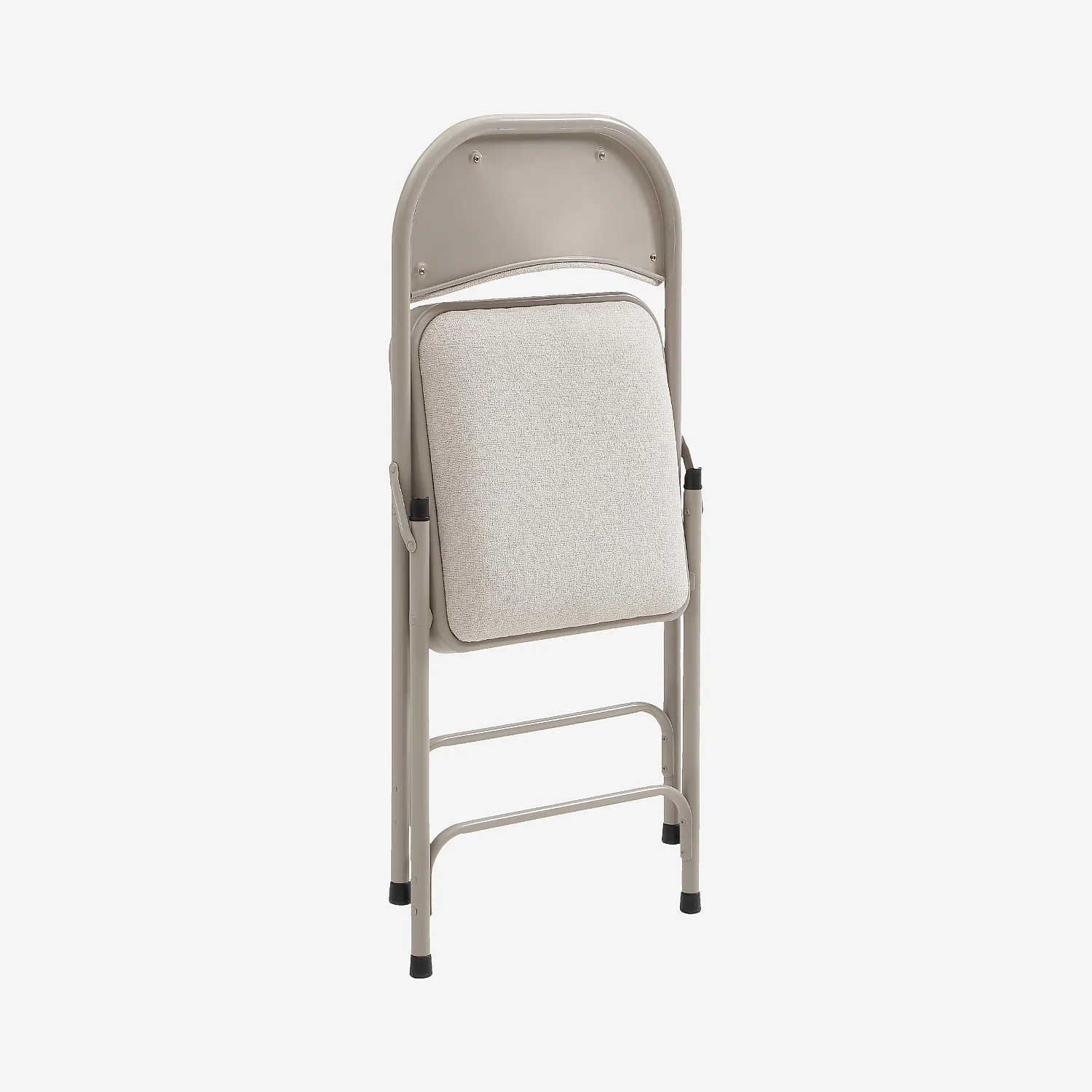 Lot de 2 chaises pliantes en acier laqué et tissu - Sable - 5