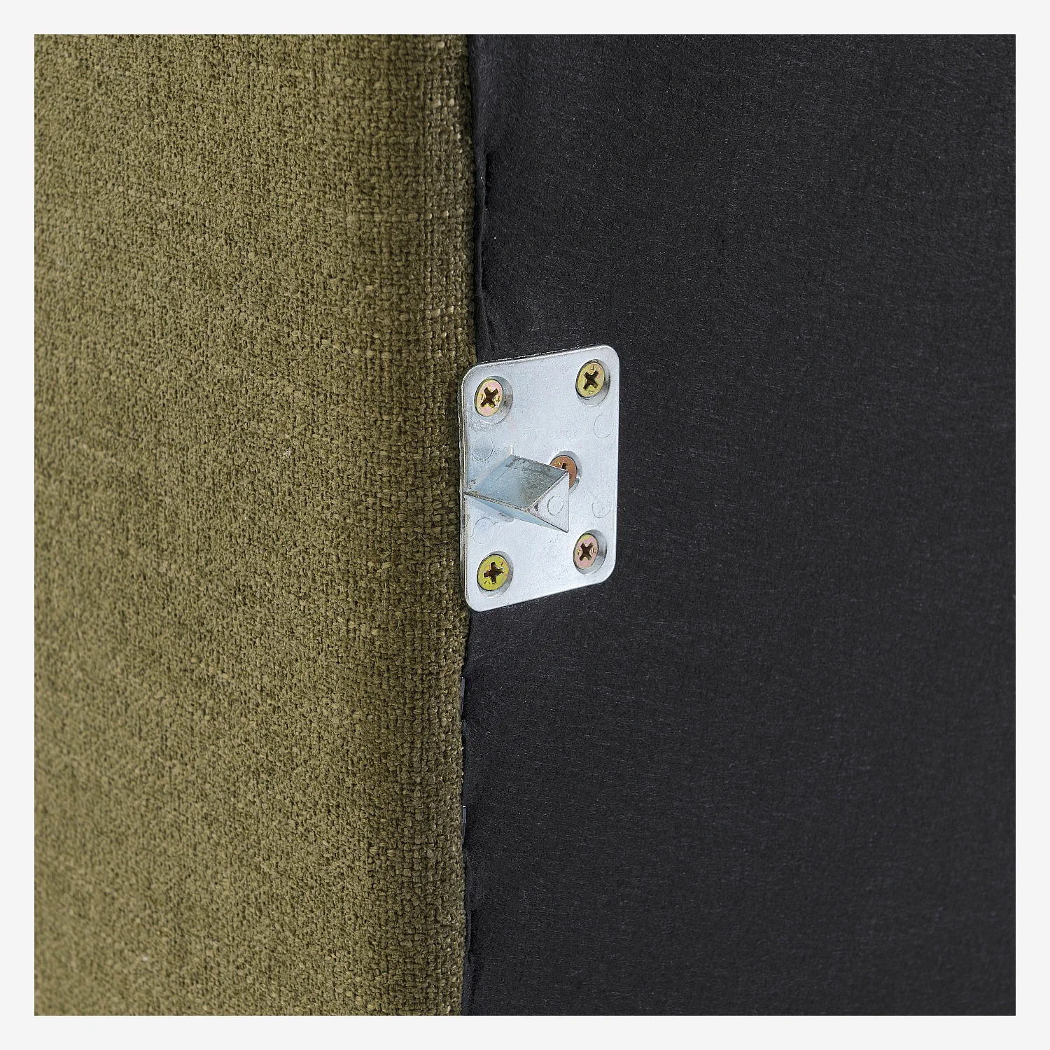 Canapé 3 places modulable avec repose-pieds en tissu garni de plumes - Vert kaki - 6