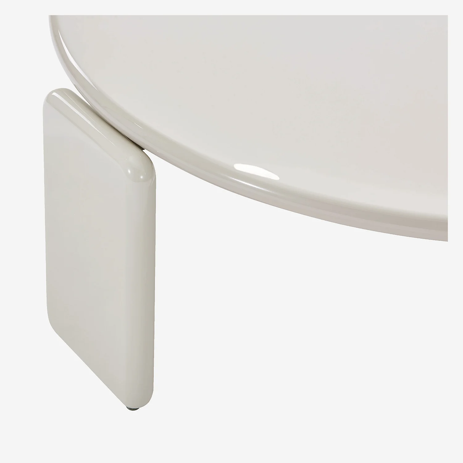 Conjunto de mesas de centro redondas lacadas - Beige - 6