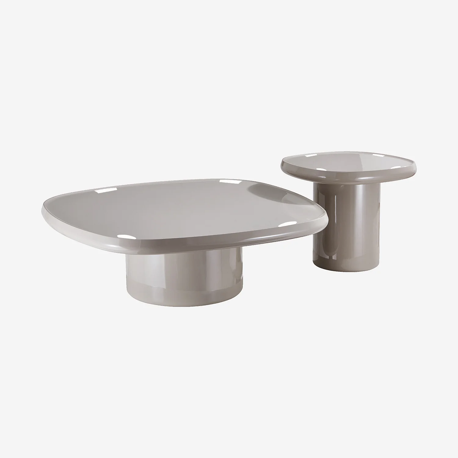 Conjunto de mesas de centro cuadradas lacadas - Topo - 8