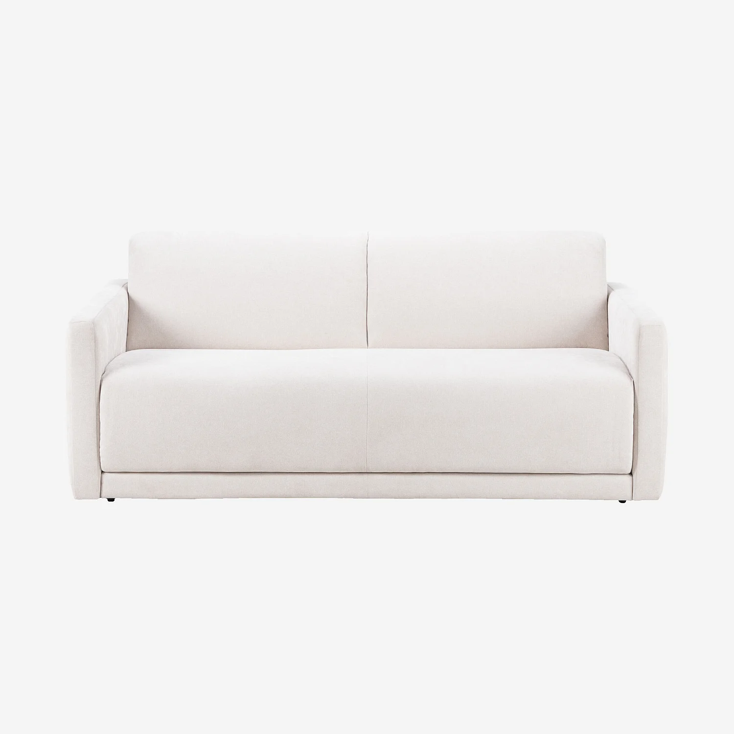 Canapé convertible 2 places - Couchage 140 cm - Matelas 16 cm - Tissu Atrani - Beige - 2