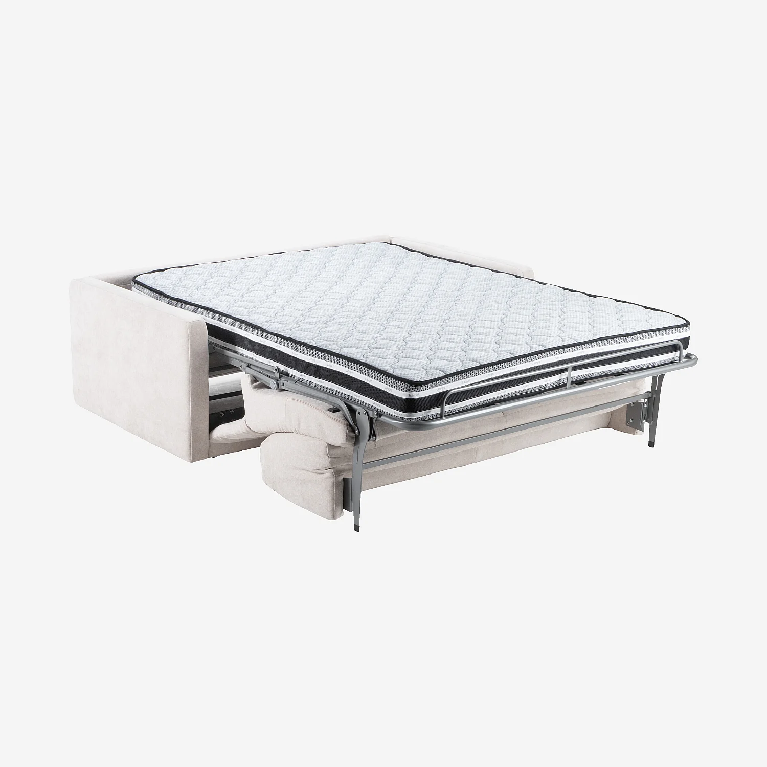 Canapé convertible 3 places - Couchage 160 cm - Matelas 13 cm - Tissu Atrani - Beige - 6