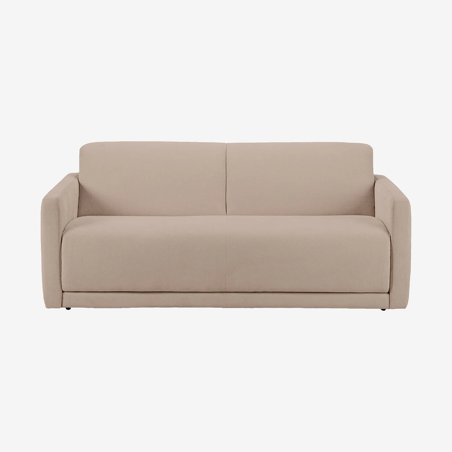 Canapé convertible 2 places - Couchage 140 cm - Matelas 16 cm - Tissu Atrani - Taupe - 3