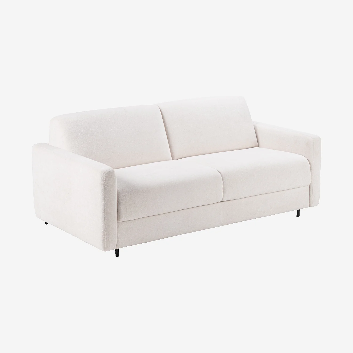 Canapé convertible 2 places - Couchage 140 cm - Matelas 13 cm - Tissu Silba - Beige - 4