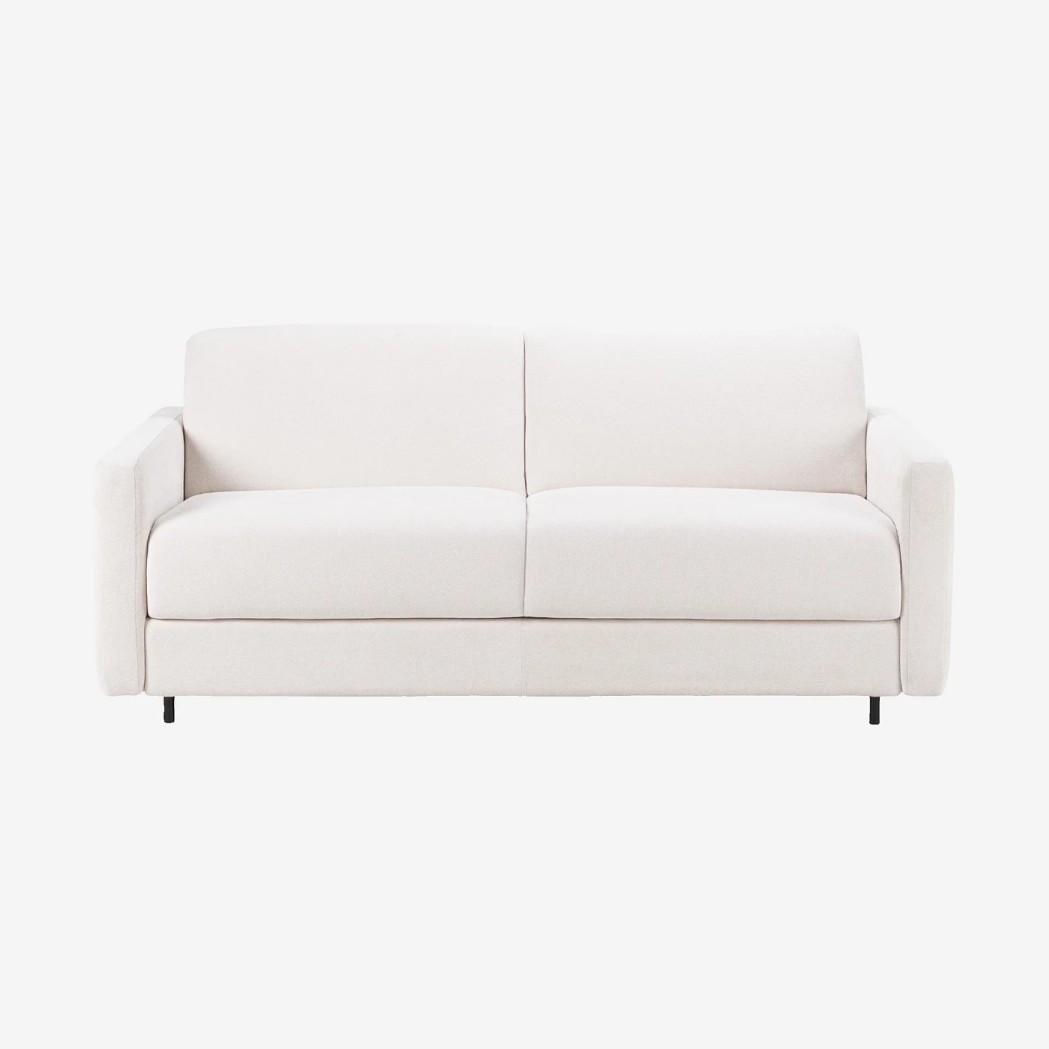Canapé convertible 3 places - Couchage 160 cm - Matelas 16 cm - Tissu Silba - Beige - 2