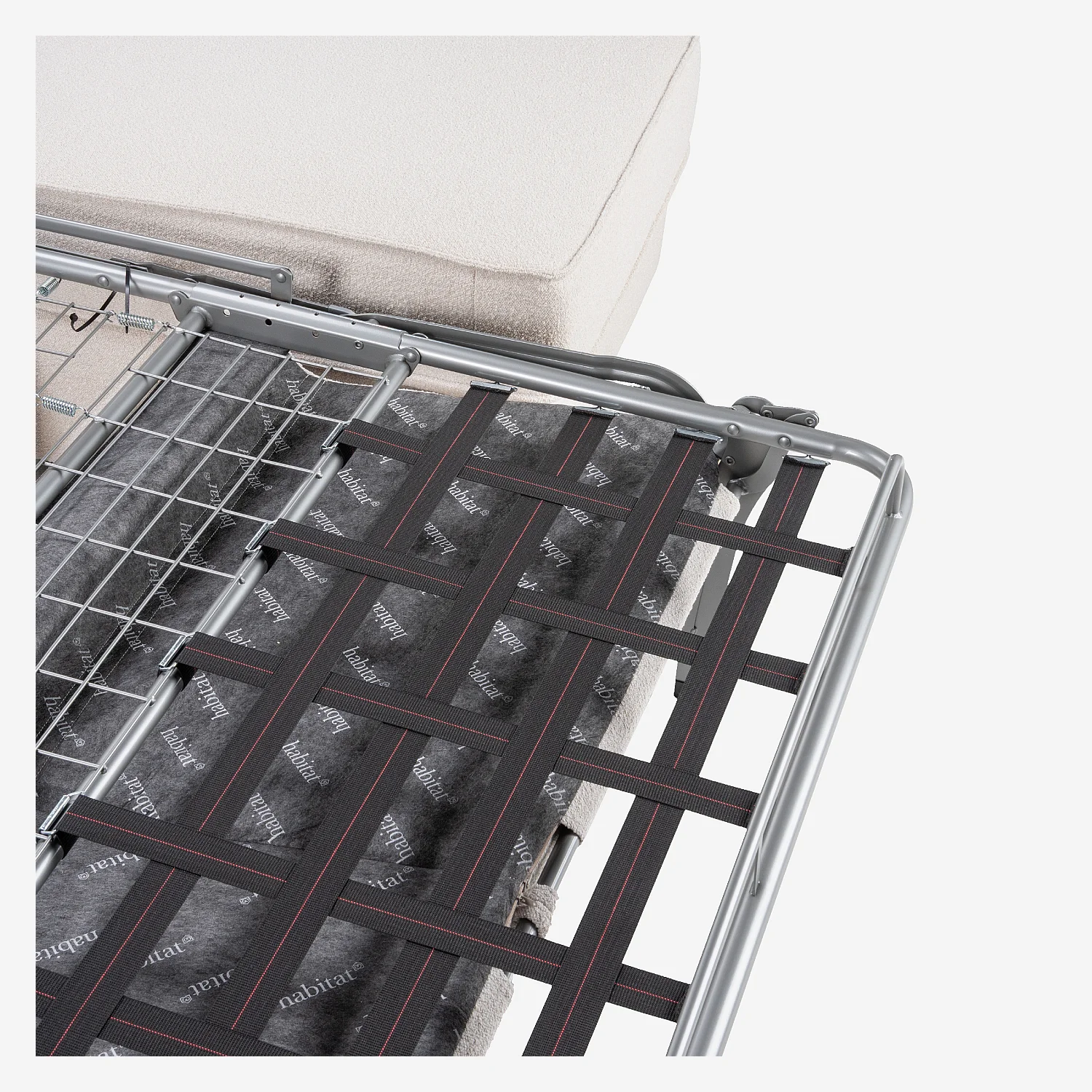 Canapé convertible d'angle réversible - Couchage 160 cm - Matelas 13 cm - Tissu bouclette Tolfa - Crème - 8