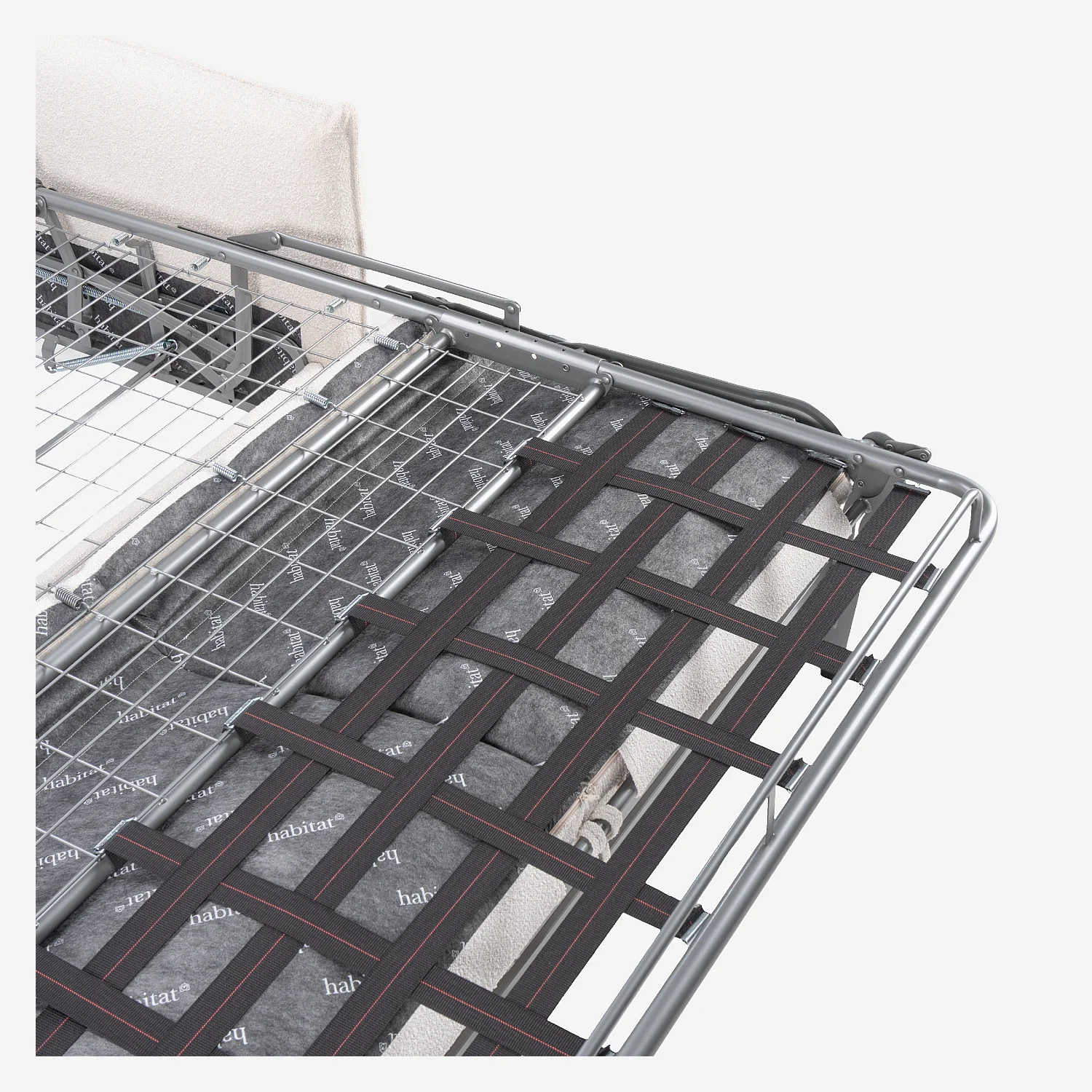 Canapé convertible 2 places - Couchage 140 cm - Matelas en mousse 16 cm - Tissu bouclette Tolfa - Crème - 8