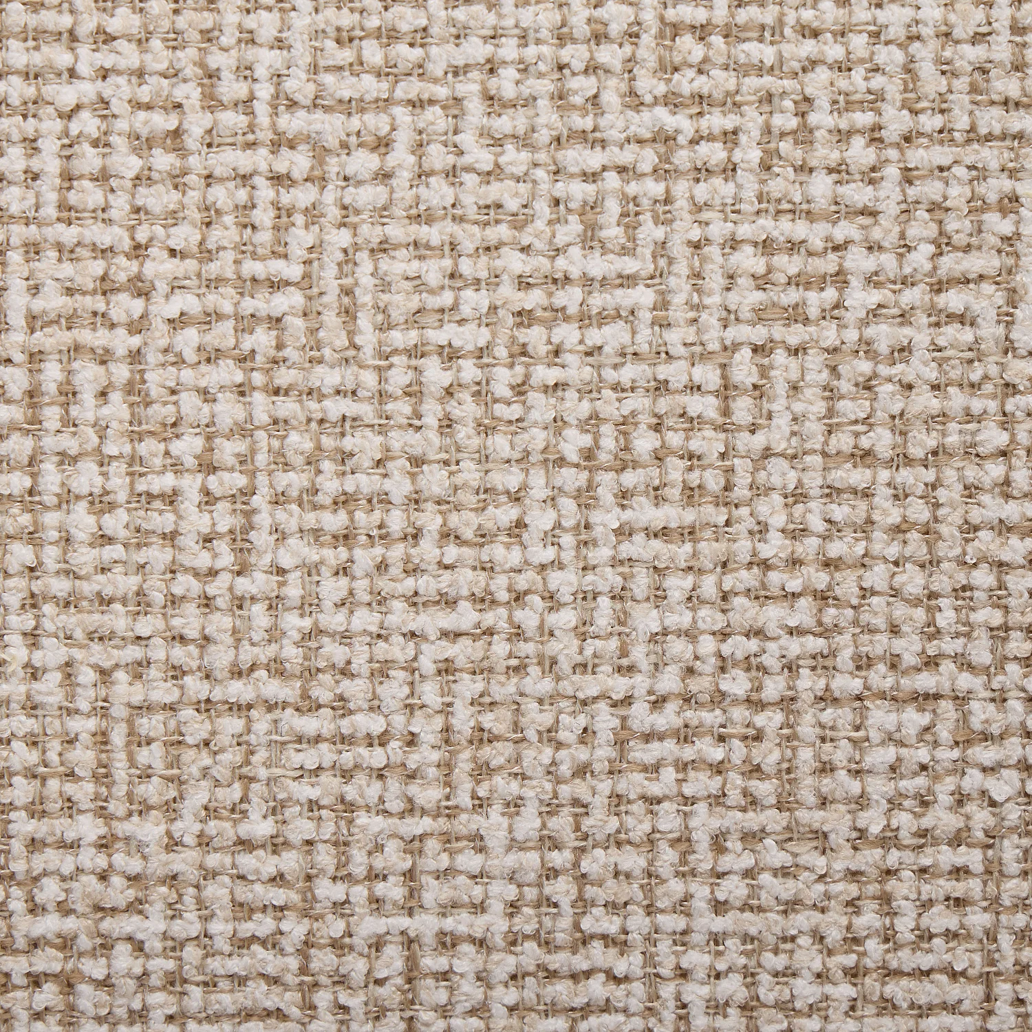 Lot de 2 chaises en tissu texturé et chêne massif avec accoudoirs - Crème mélangé - 6