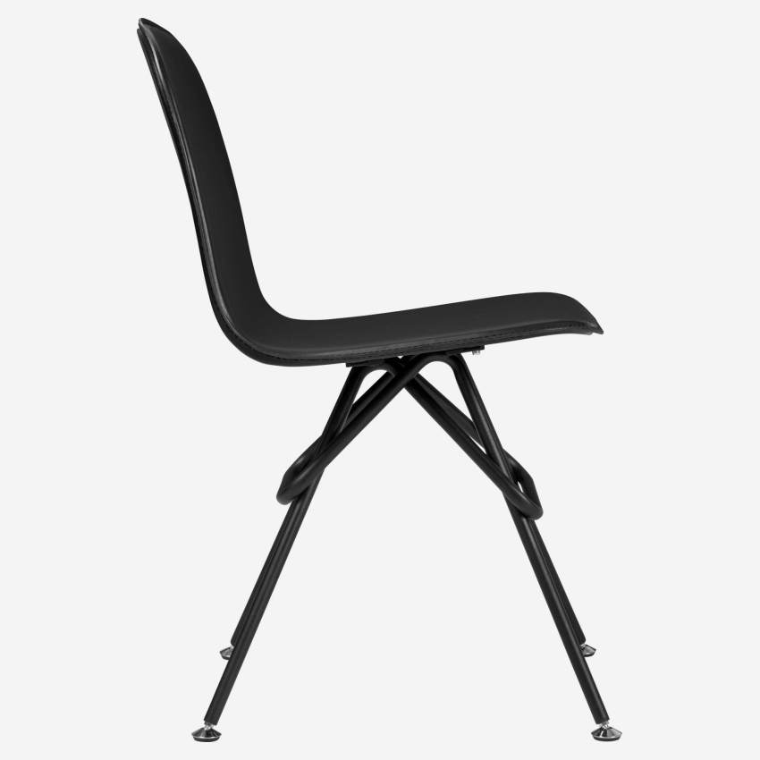 Chair - Black - Black steel legs