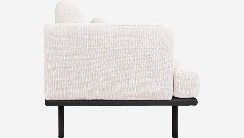 2-Sitzer Sofa aus Stoff Fasoli snow white mit Basis aus schwarzem Leder