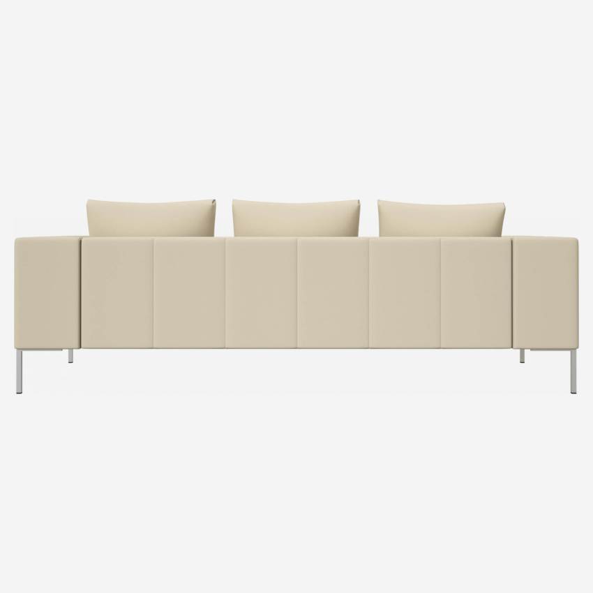 3 seater sofa in Savoy semi-aniline leather, off white