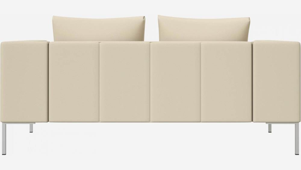 2 seater sofa in Savoy semi-aniline leather, off white